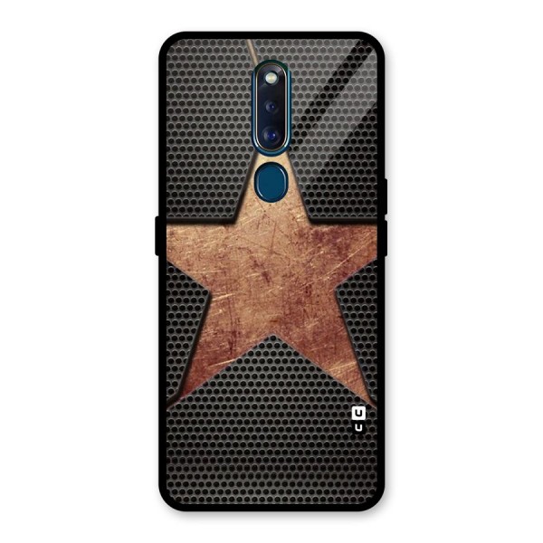 Rugged Gold Star Glass Back Case for Oppo F11 Pro