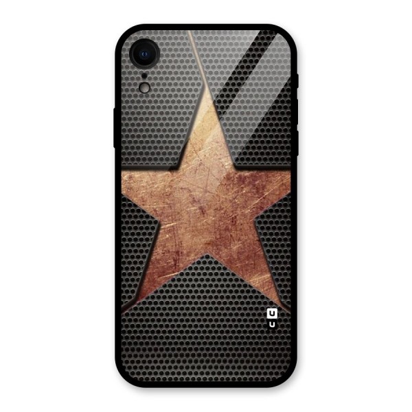 Rugged Gold Star Glass Back Case for XR