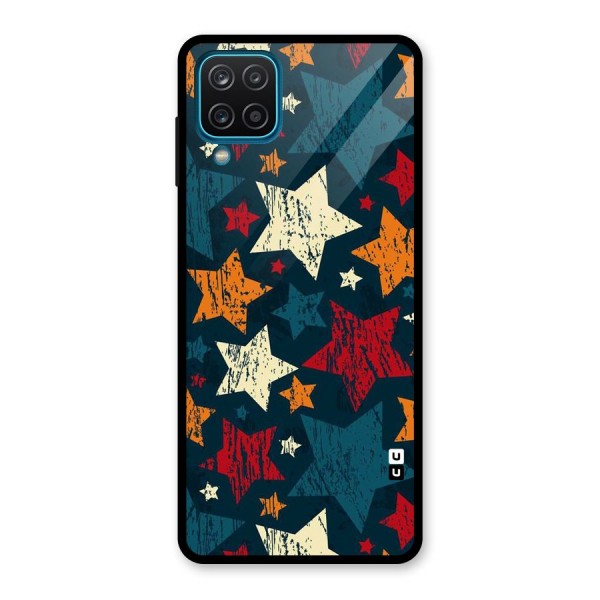 Rugged Star Design Glass Back Case for Galaxy A12