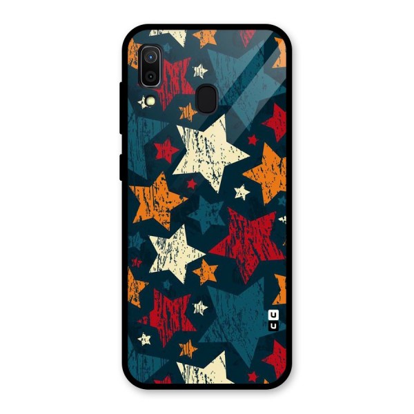 Rugged Star Design Glass Back Case for Galaxy A30