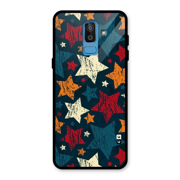 Rugged Star Design Glass Back Case for Galaxy J8