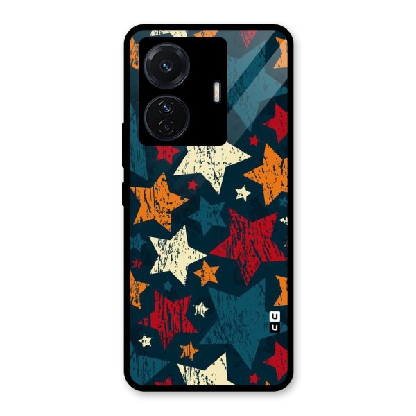 Rugged Star Design Glass Back Case for Vivo T1 Pro