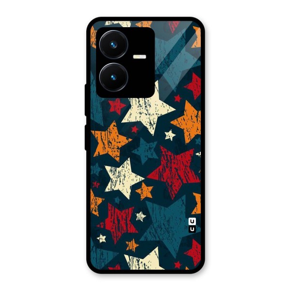 Rugged Star Design Glass Back Case for Vivo Y22