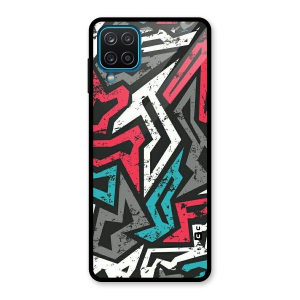 Rugged Strike Abstract Glass Back Case for Galaxy A12