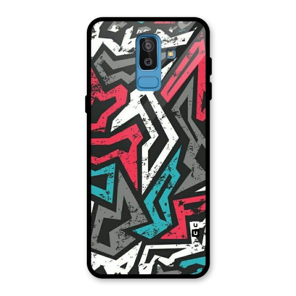 Rugged Strike Abstract Glass Back Case for Galaxy J8