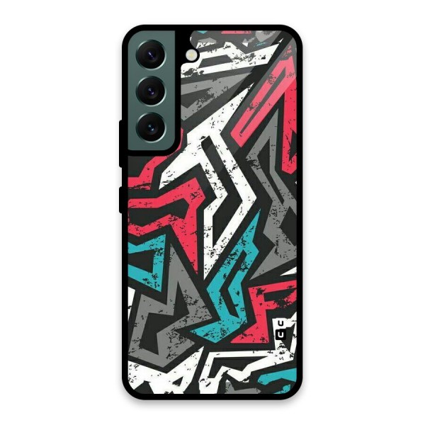 Rugged Strike Abstract Glass Back Case for Galaxy S22 5G