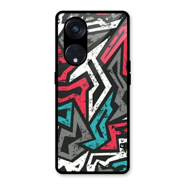 Rugged Strike Abstract Glass Back Case for Reno8 T 5G