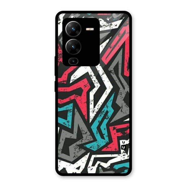 Rugged Strike Abstract Glass Back Case for Vivo V25 Pro