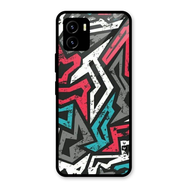 Rugged Strike Abstract Glass Back Case for Vivo Y15s