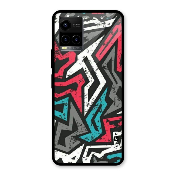 Rugged Strike Abstract Glass Back Case for Vivo Y21 2021