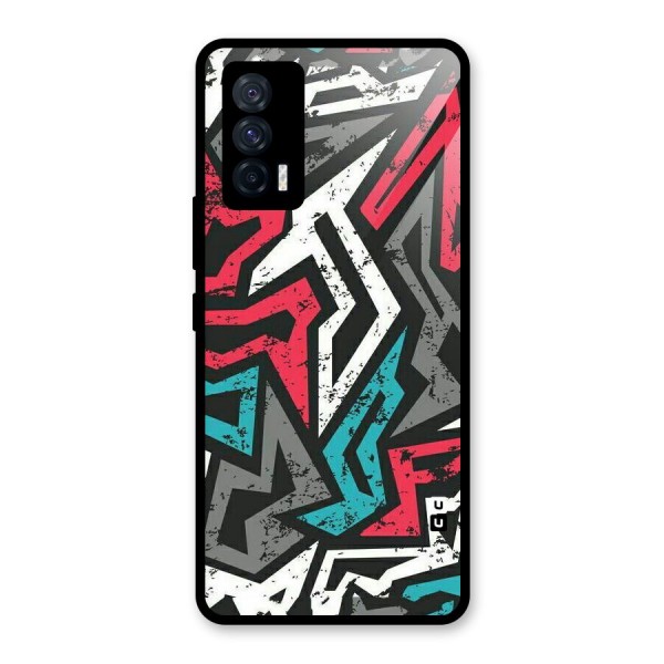 Rugged Strike Abstract Glass Back Case for Vivo iQOO 7 5G