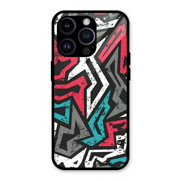 Rugged Strike Abstract Glass Back Case for iPhone 14 Pro