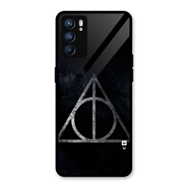 Rugged Triangle Design Glass Back Case for Oppo Reno6 5G