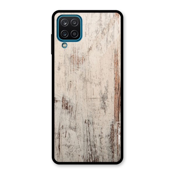 Rugged Wooden Texture Glass Back Case for Galaxy A12