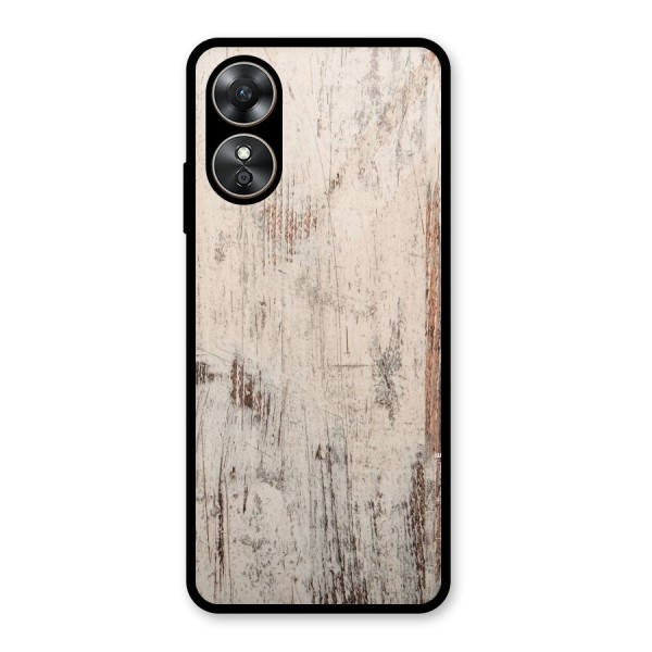 Rugged Wooden Texture Glass Back Case for Oppo A17