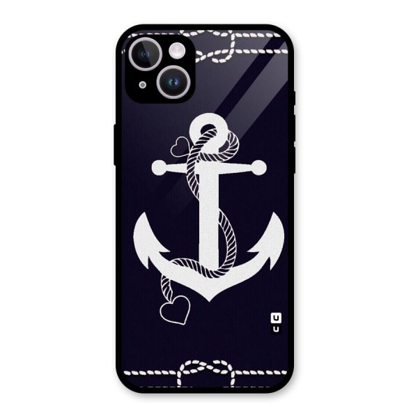 Sail Anchor Glass Back Case for iPhone 14 Plus