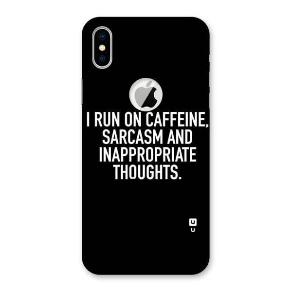 Sarcasm And Caffeine Back Case for iPhone XS Logo Cut