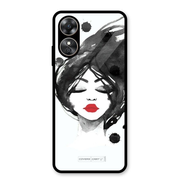 Sassy Girl Glass Back Case for Oppo A17