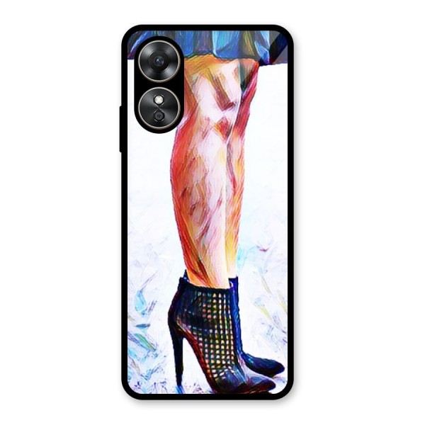 Sassy Heels Glass Back Case for Oppo A17