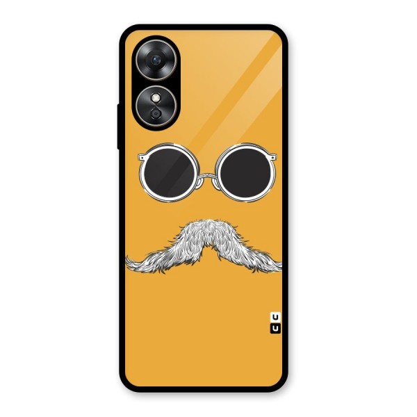 Sassy Mustache Glass Back Case for Oppo A17