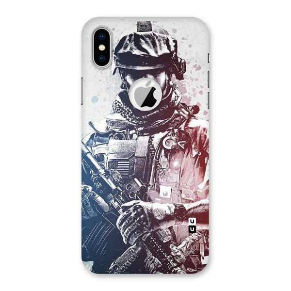 Saviour Back Case for iPhone XS Logo Cut