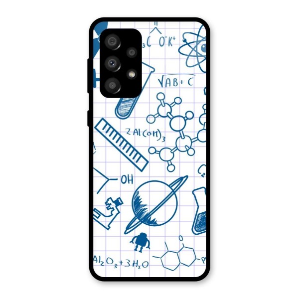 Science Notebook Glass Back Case for Galaxy A32