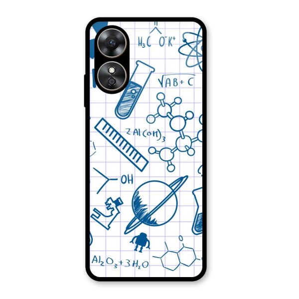 Science Notebook Glass Back Case for Oppo A17