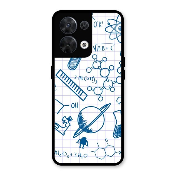 Science Notebook Glass Back Case for Oppo Reno8 5G