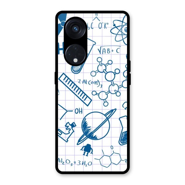 Science Notebook Glass Back Case for Reno8 T 5G