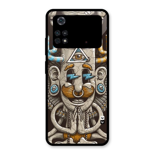 Sculpture Design Glass Back Case for Poco M4 Pro 4G