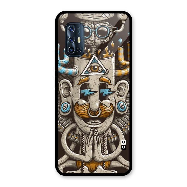 Sculpture Design Glass Back Case for Vivo V17