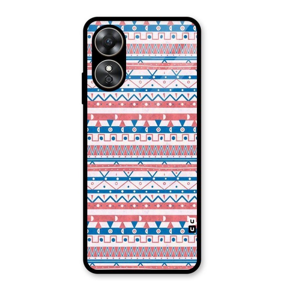 Seamless Ethnic Pattern Glass Back Case for Oppo A17