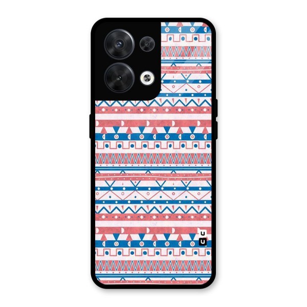 Seamless Ethnic Pattern Glass Back Case for Oppo Reno8 5G