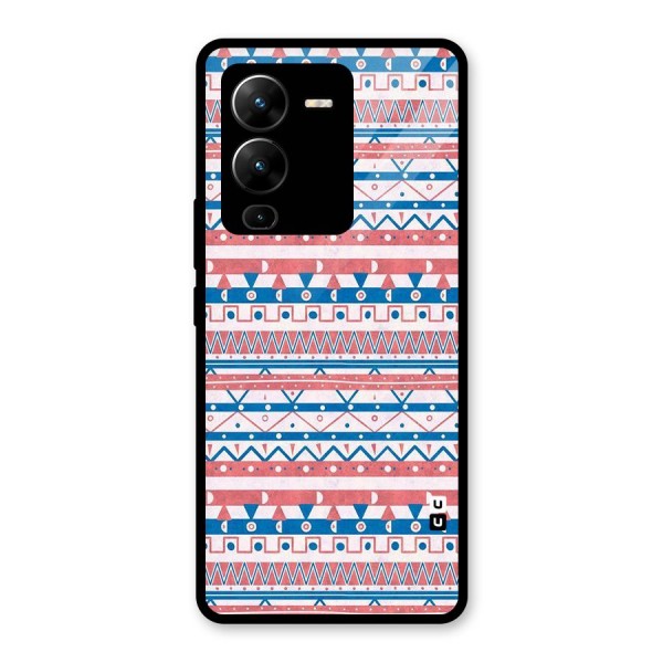 Seamless Ethnic Pattern Glass Back Case for Vivo V25 Pro