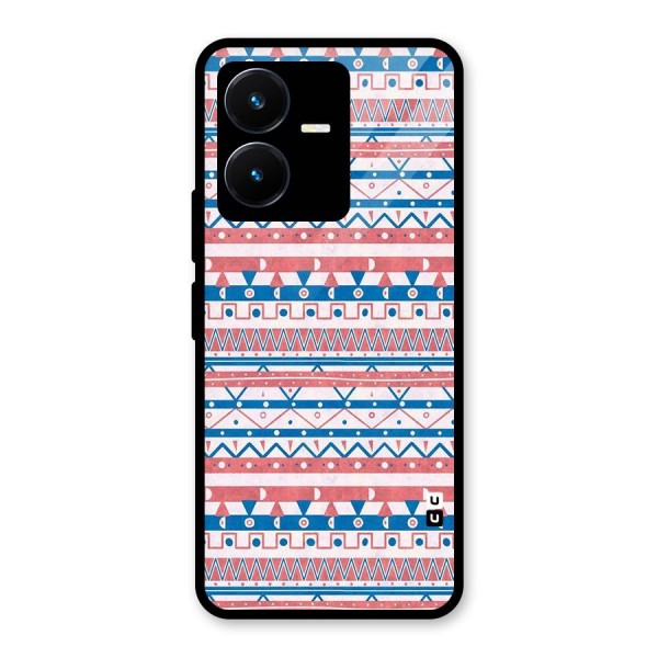 Seamless Ethnic Pattern Glass Back Case for Vivo Y22