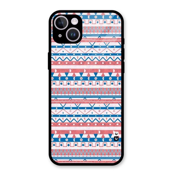 Seamless Ethnic Pattern Glass Back Case for iPhone 14 Plus