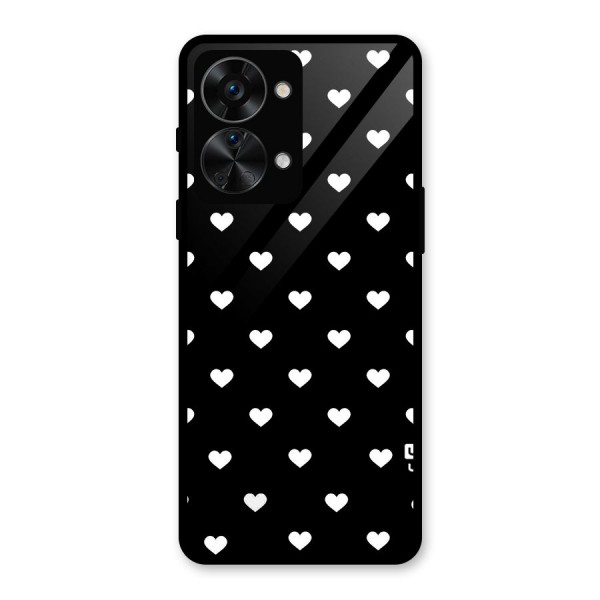 Seamless Hearts Pattern Glass Back Case for OnePlus Nord 2T