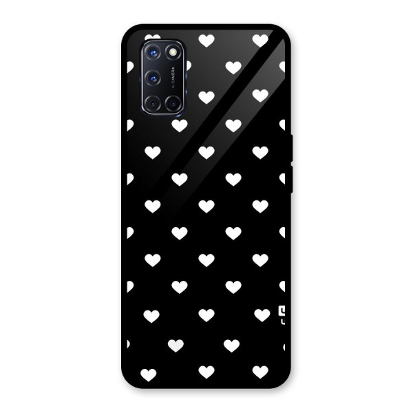 Seamless Hearts Pattern Glass Back Case for Oppo A52