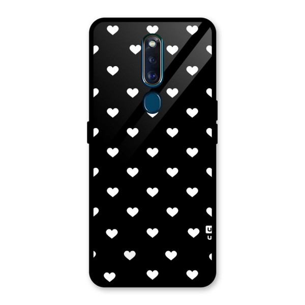 Seamless Hearts Pattern Glass Back Case for Oppo F11 Pro