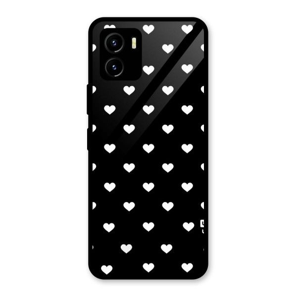 Seamless Hearts Pattern Glass Back Case for Vivo Y15s