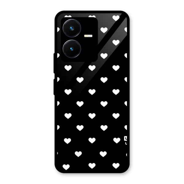 Seamless Hearts Pattern Glass Back Case for Vivo Y22