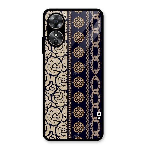 Seamless Pattern Glass Back Case for Oppo A17