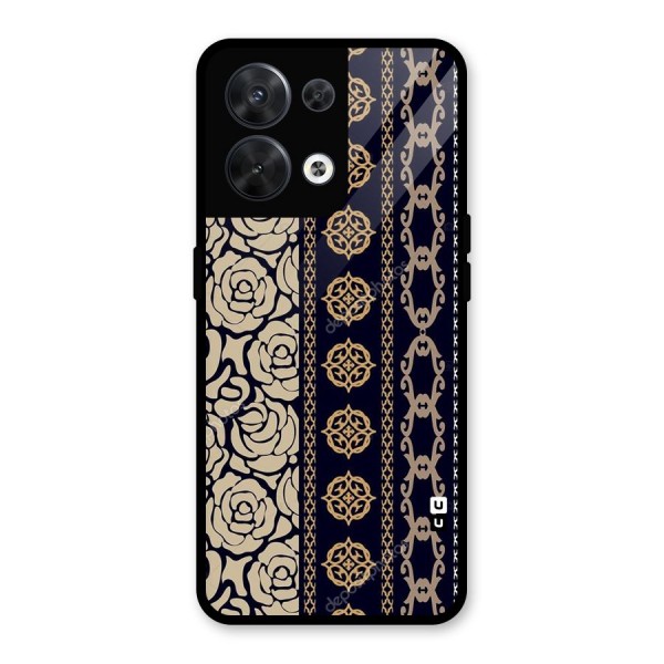 Seamless Pattern Glass Back Case for Oppo Reno8 5G