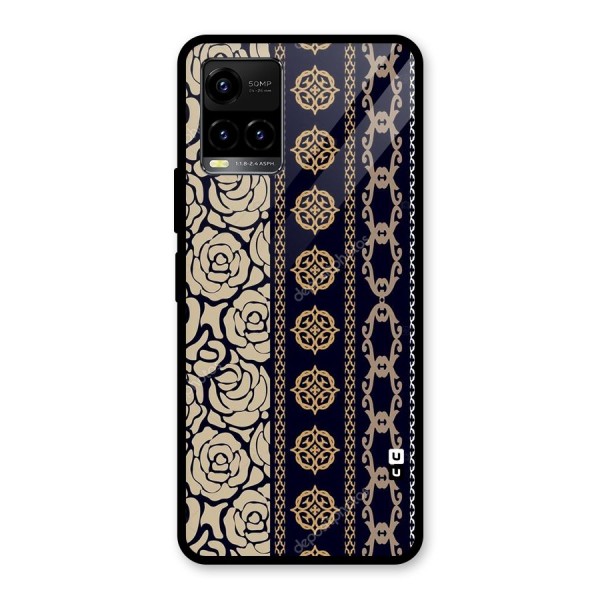 Seamless Pattern Glass Back Case for Vivo Y21 2021