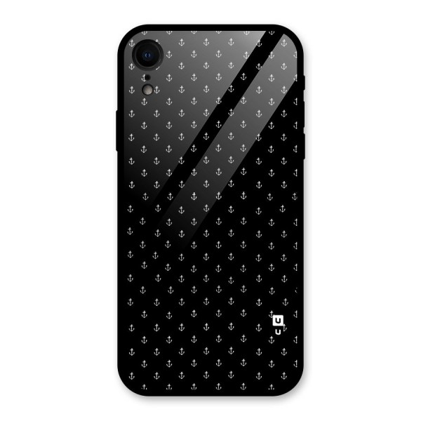 Seamless Small Anchors Pattern Glass Back Case for XR