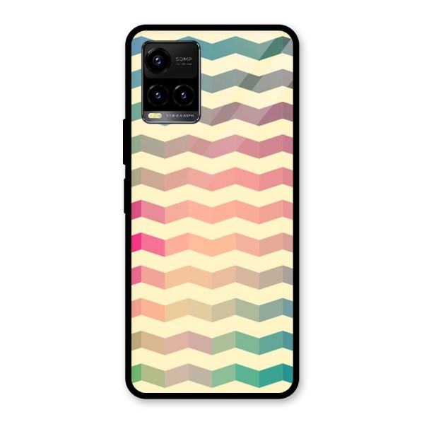 Seamless ZigZag Design Glass Back Case for Vivo Y21 2021