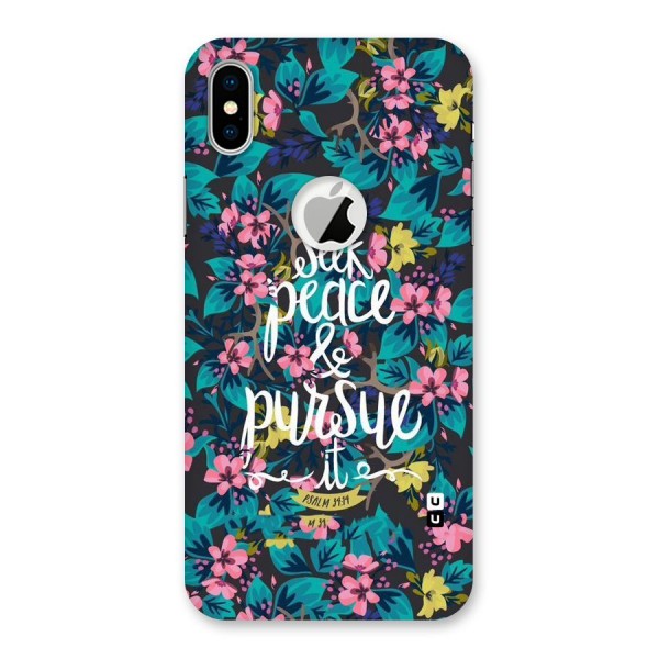 Seek Peace Back Case for iPhone XS Logo Cut