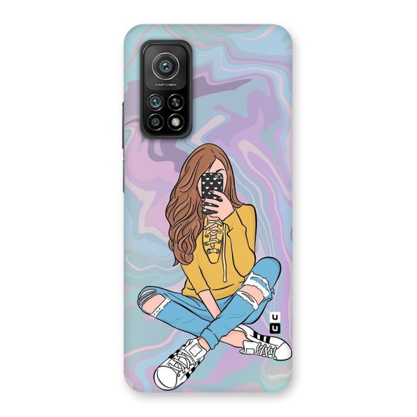 Selfie Girl Illustration Back Case for Mi 10T Pro 5G