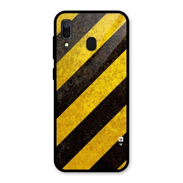 Shaded Yellow Stripes Glass Back Case for Galaxy A30