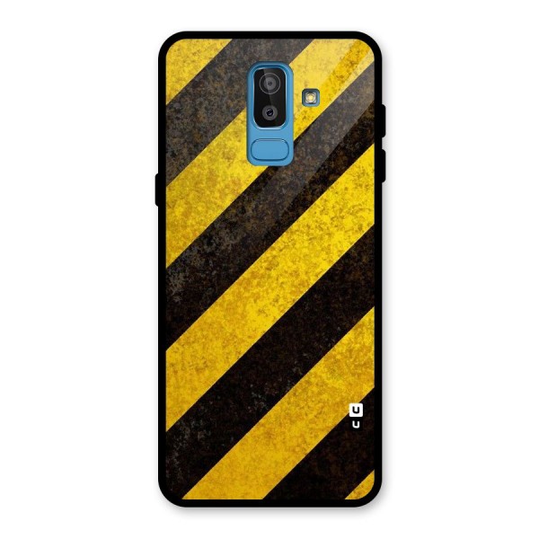 Shaded Yellow Stripes Glass Back Case for Galaxy J8